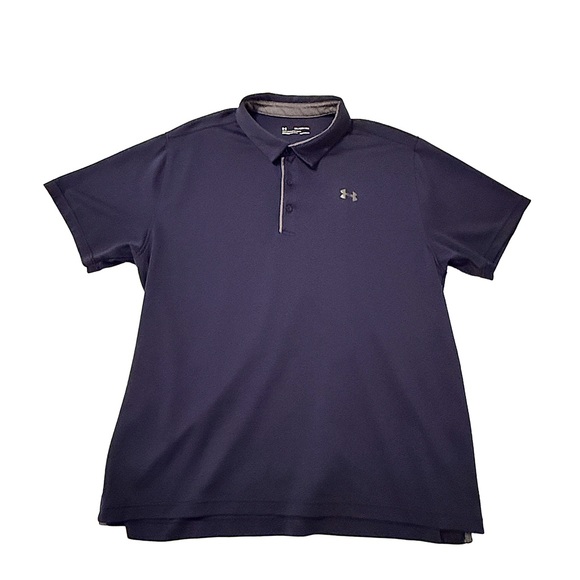 Men’s Navy Under Armour Heatgear Loose Fit Polo T-Shirt - Picture 1 of 4